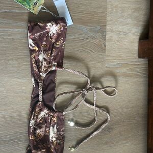 Floral Brown Bikini Top